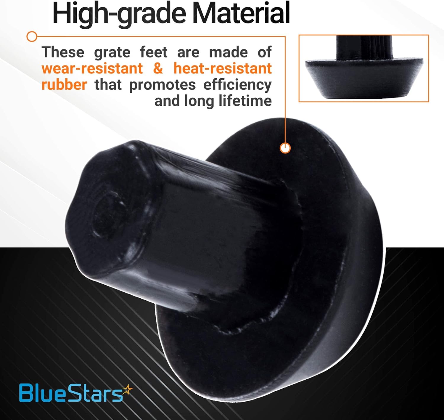 Bluestars Ultra Durable WB2K101 Range Burner Grate Rubber Feet Kit Replacement by Blue Stars - Exact Fit For GE Kenmore Hotpoint Burner G