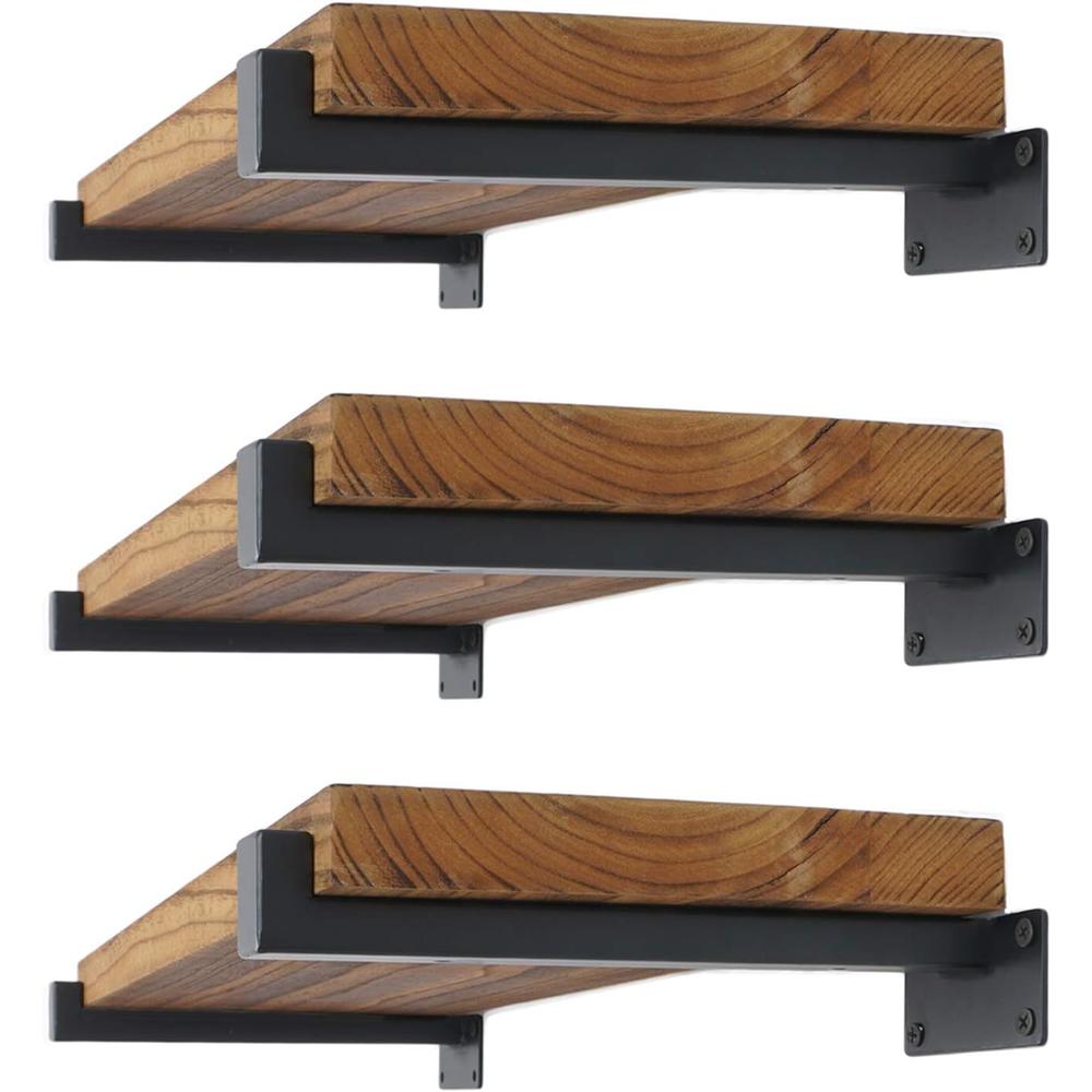 EZYDECOR 6Pcs Floating Shelves Brackets Heavy Duty Wooden Shelf Brackets 10inch Decorative Wall Shelf Brackets