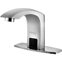 interhasa! Touchless Bathroom Faucet Chrome Automatic Bathroom Sink Faucet with Hole Cover Plate, Hands Free Bathroom Water Tap with Contr
