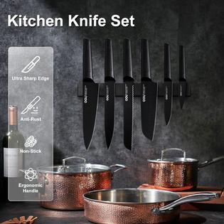 OOU! Kitchen Knife Set - OOU 6 pieces Professional Stainless Steel knife set,  Dishwasher Safe Kitchen Knives 