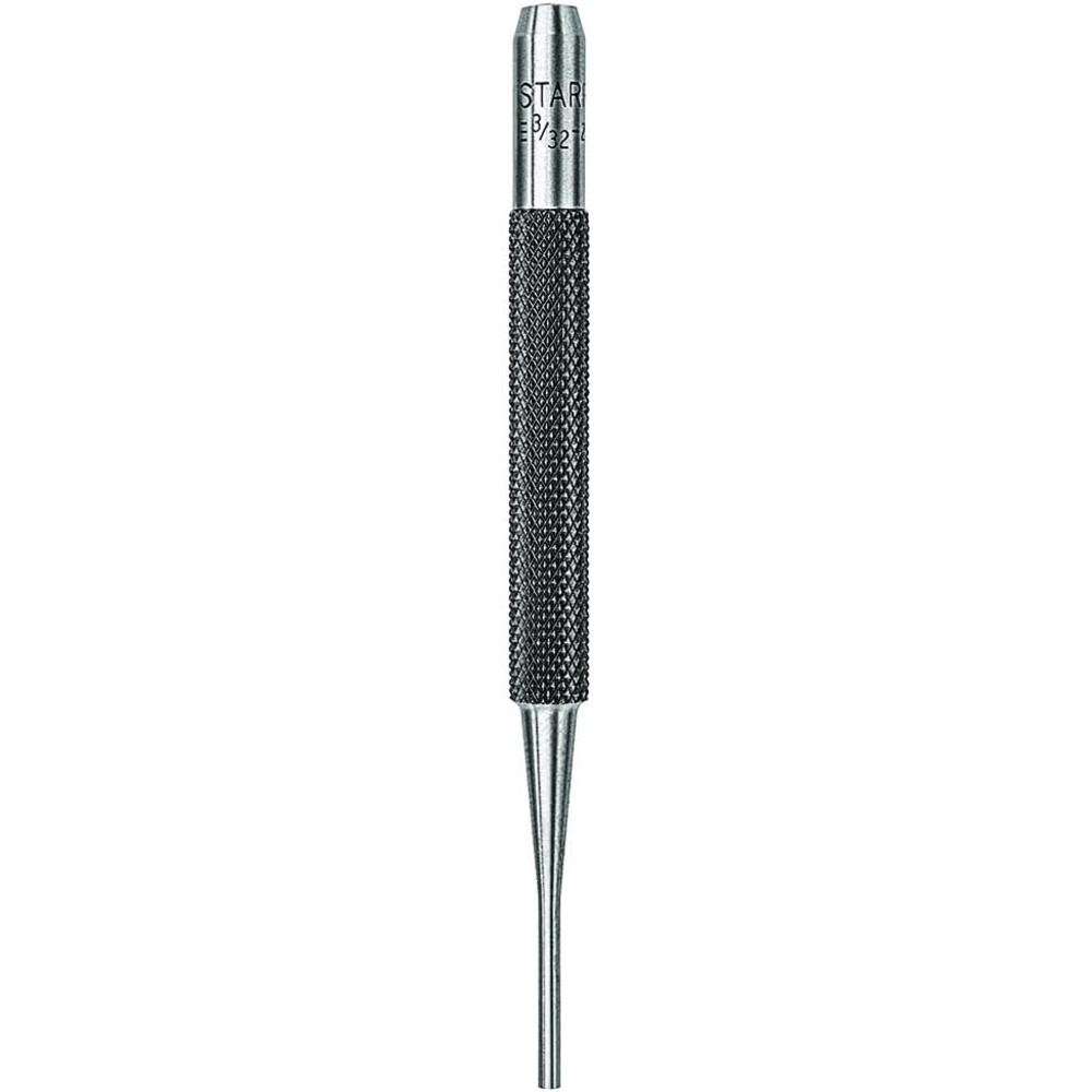 Starrett Drive Pin Punch with Knurled Grip for Driving Pins Into or Out of a Workpiece - Hardened and Tempered Steel, 4" Length, 3/