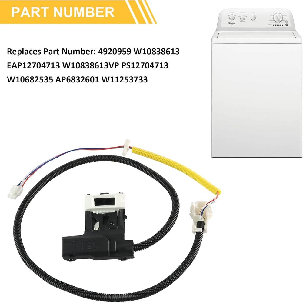 Wsh supplier W11307244 Lid Lock Assembly (3 Wire) for A-mana Whirl-pool May-tag Washer Door Latch,Replace W10682535 W10838613 W11253733,Comp