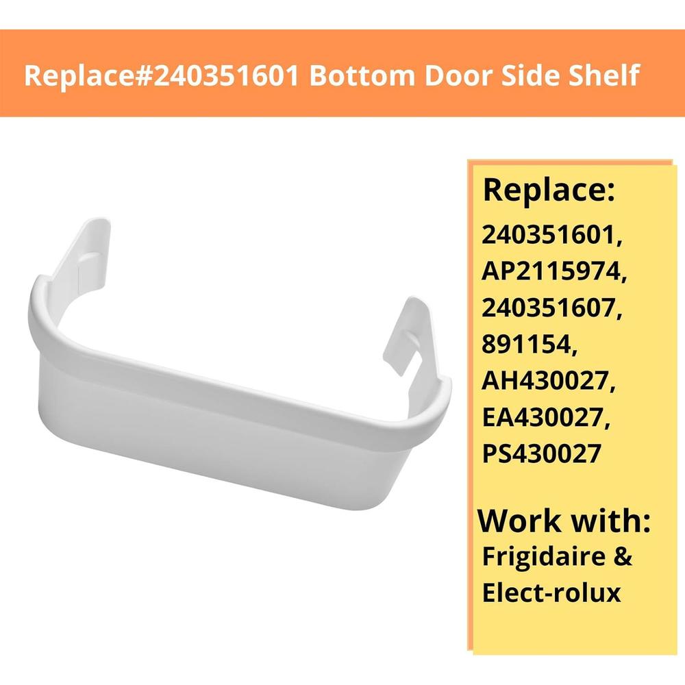 IDEASURE Refrigerator Freezer Door Bin Fit for Frigidaire - Bottom Door Side Shelf Replacement for Frigidaire Kenmore Refrigerator - Rep