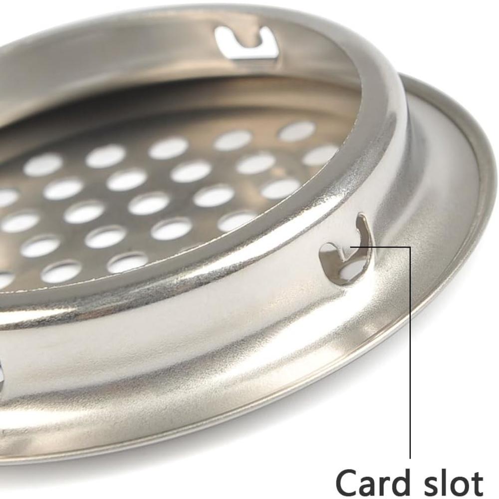 Generic FOCCTS 20PCS 2-1/8 Inch(53mm) Circular Stainless Steel Air Vent Hole Mesh Hole Silver Tone for Kitchen, Bathroom, Cabinet, Ward