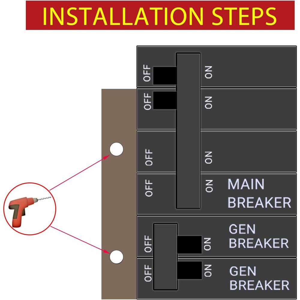 Flngr Generator Interlock Kit Compatible with Square D for Homeline Meter Main 150 or 200 amp Breaker,for Safe Usage of Portable Powe