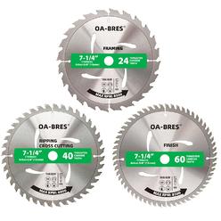 Generic 3Pack Combo 7-1/4 Inch Circular Saw Blades with 5/8" Arbor, TCT ATB 24T Framing, 40T Crosscutting, 60T Finish Saw Blade fo