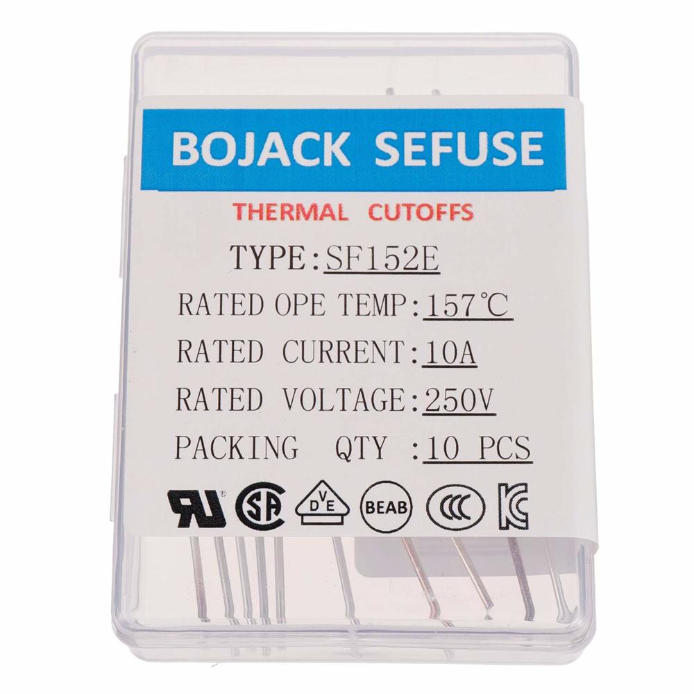 Generic BOJACK SF152E SEFUSE 10A 250V Thermal Fuses 157 Degrees Celsius Thermal Cutoffs (Pack of 10 pcs)