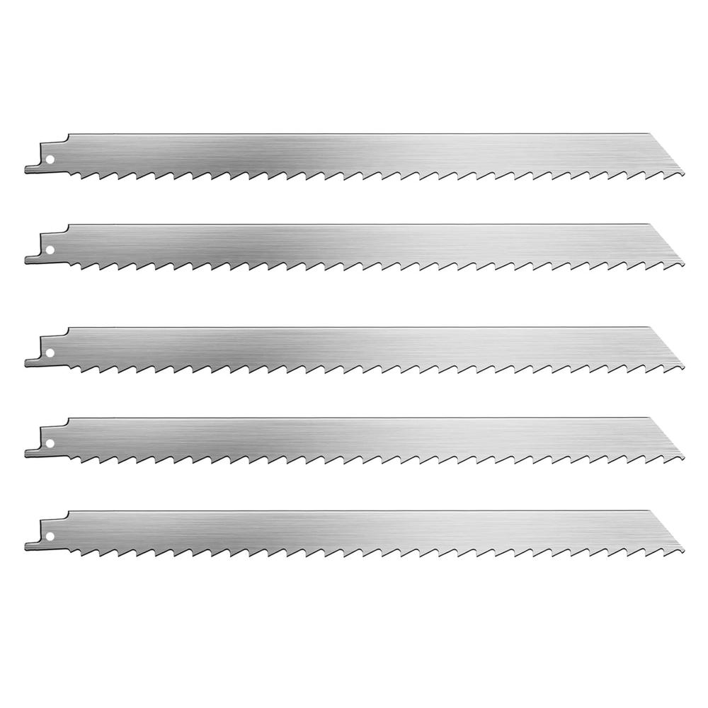 Generic 5 Pack Stainless Steel Reciprocating Saw Blades Sawzall Blades for Frozen Meat Bone Food Cutting Beef Turkey
