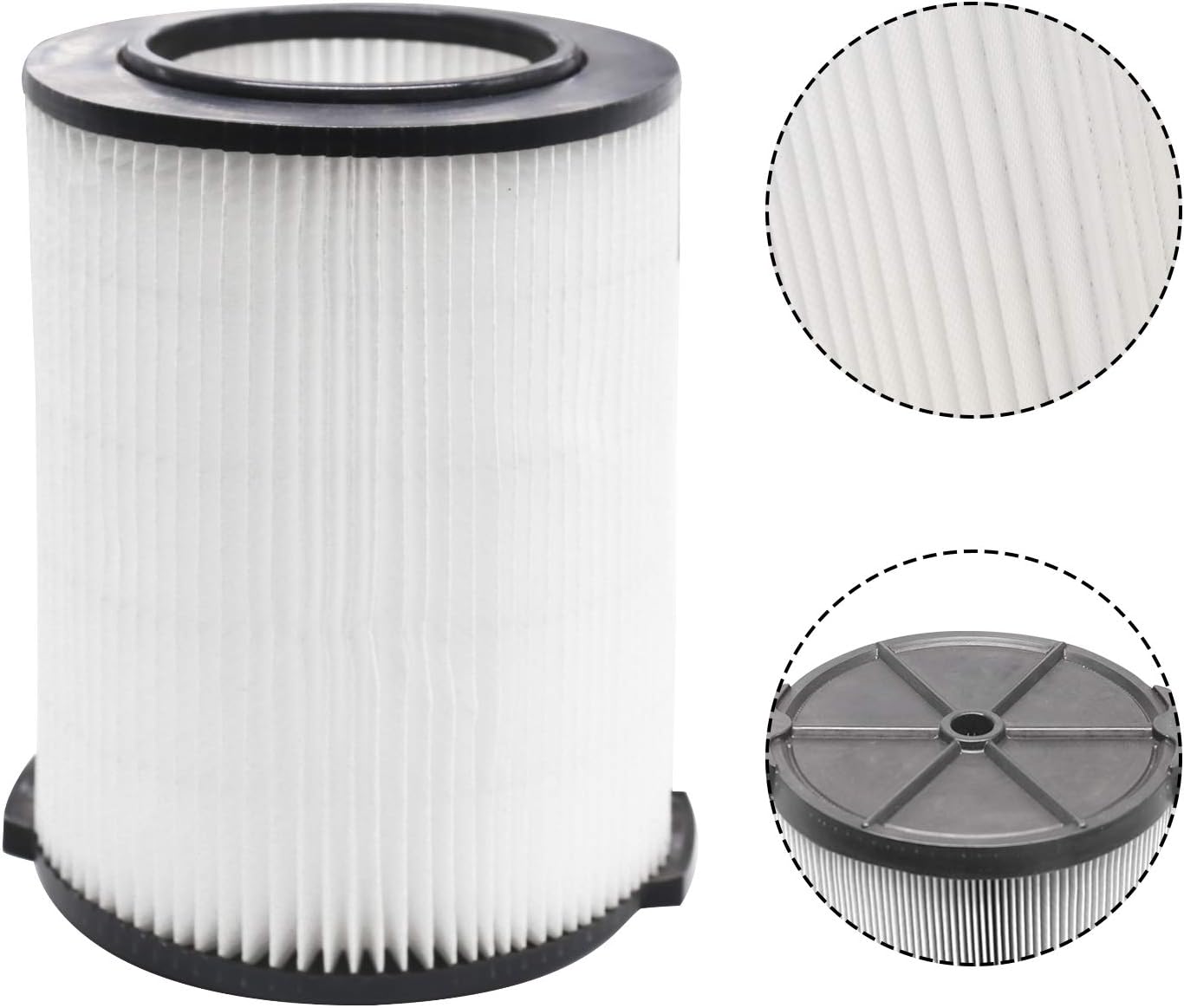 GIBTOOL VF4000 Wet/Dry Vac Filter Replacement,Compatible with Ridgid 72947 Vacs 5-20 Gal Vac Also fits for Craftsman 17816, Husky 6-9 G