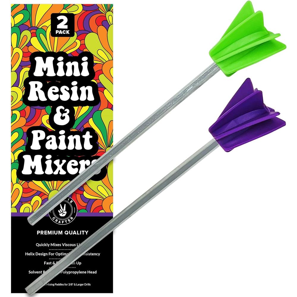 HIPPIE CRAFTER Art Resin Mixer Epoxy Mixer and Paint Mixer Drill Attachment Paint Stirrers for Drill Mud Mixer Quart or Gallon Mixing Tools Cr