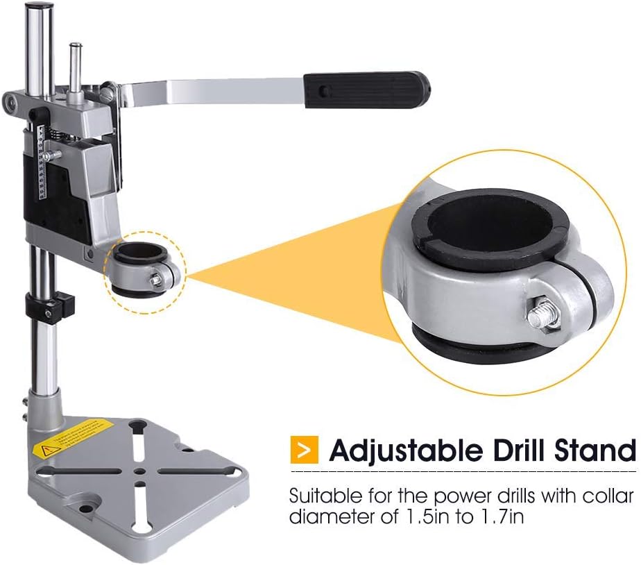 Greensen Drill Stand for Hand Drill Universal, Universal Adjustable Drill Press Clamp, Heavy Duty Drill Press Holder Workbench Repair To