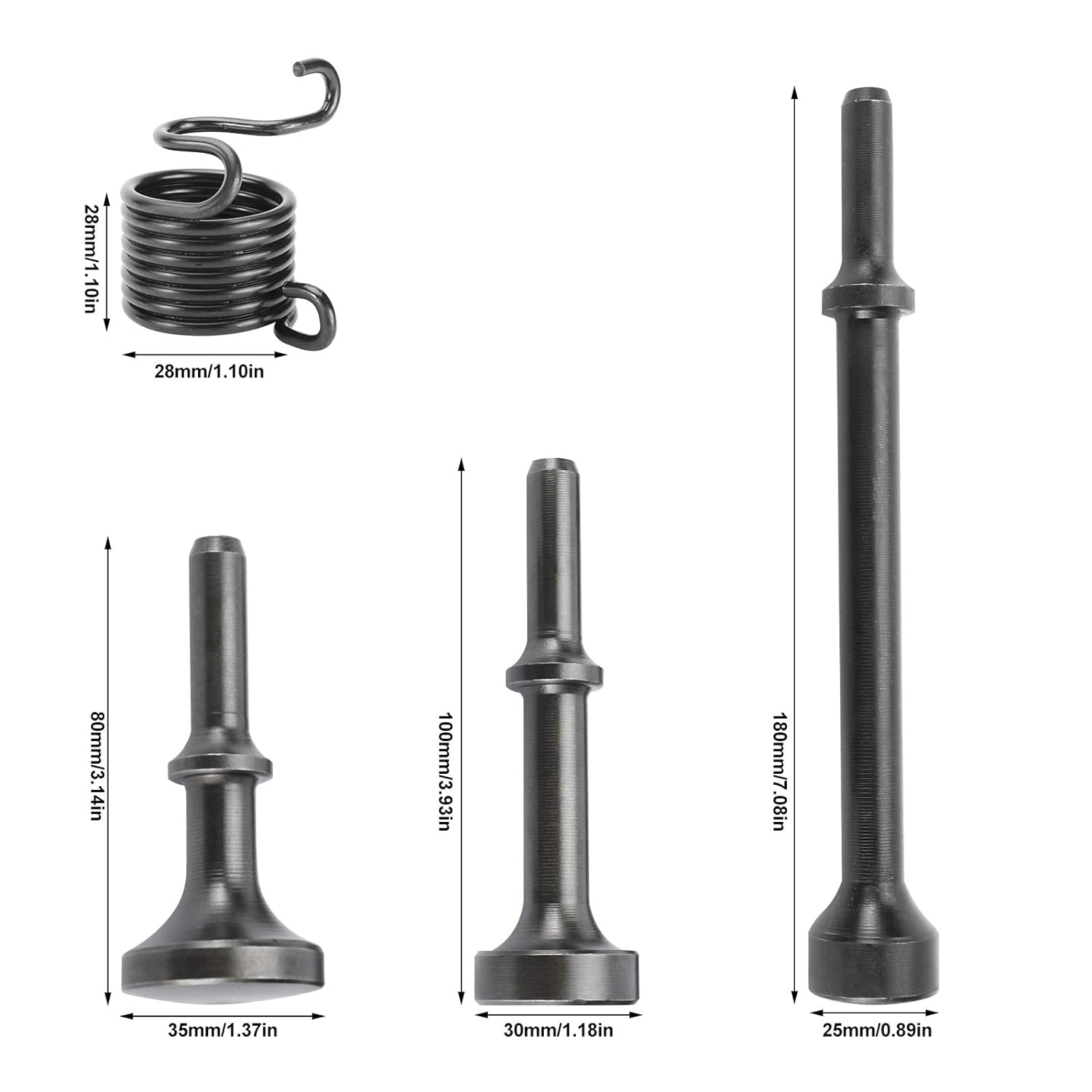 Generic KUNTEC 4 Pcs Smoothing Pneumatic Air Hammer Pneumatic Chisel Bits Tools Kit
