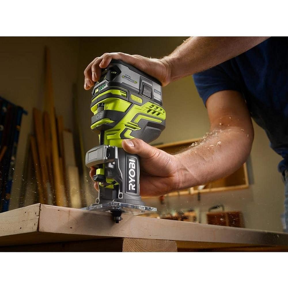 Techtronic Industries, Co. Ltd Ryobi P601 One+ 18V Lithium Ion Cordless Fixed Base Trim Router (Battery Not Included &#226;&#128;&#147; Tool Only)