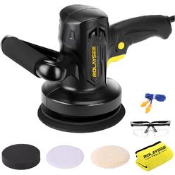 ROLAYSEE TOOLS 6-Inch Random Orbital Waxer Polisher, Variable Speed Buffer Machine Kit with 3 Buffing and Polishing Bonnets, Electric Buffer P