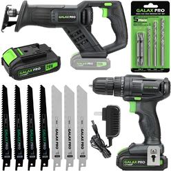 GALAX PRO 20 V Max Cordless Combo Kit, 20 N.m Impact Drill Driver, Reciprocating Saw 0-3000 SPM, 1.3 Ah Li-ion Battery Pack with Charger