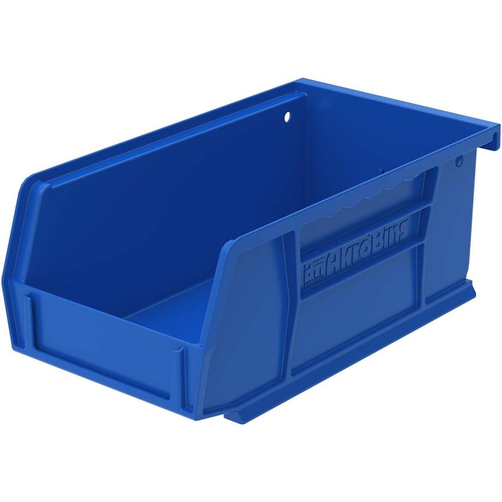 Akro-Mils 30220 AkroBins Plastic Hanging Stackable Storage Organizer Bin, 7-Inch x 4-Inch x 3-Inch, Blue, 24-Pack
