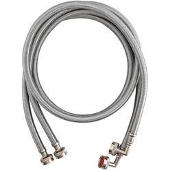 EASTMAN Washing Machine Connector, Pack of 2, 3/4 Inch FHT Connection, 5 Foot Braided Stainless Steel Washing Machine Hoses, 41065