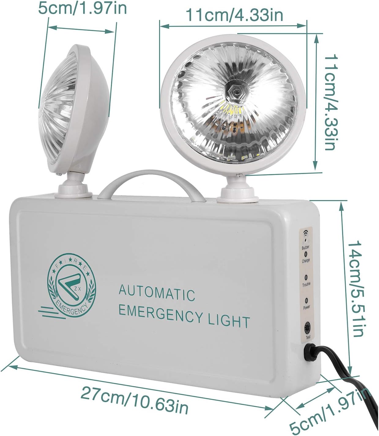 OTYTY Emergency Lights for Home Power Failure, LED Emergency Lights with Battery Backup, 2 Adjustable Heads Lamp