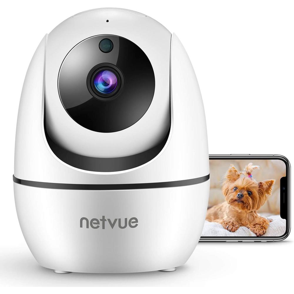Netvue Indoor Camera, 1080P FHD 2.4GHz WiFi Pet Camera, Home Camera for Pet/Baby, Dog Camera 2-Way Audio, Indoor Security Camer