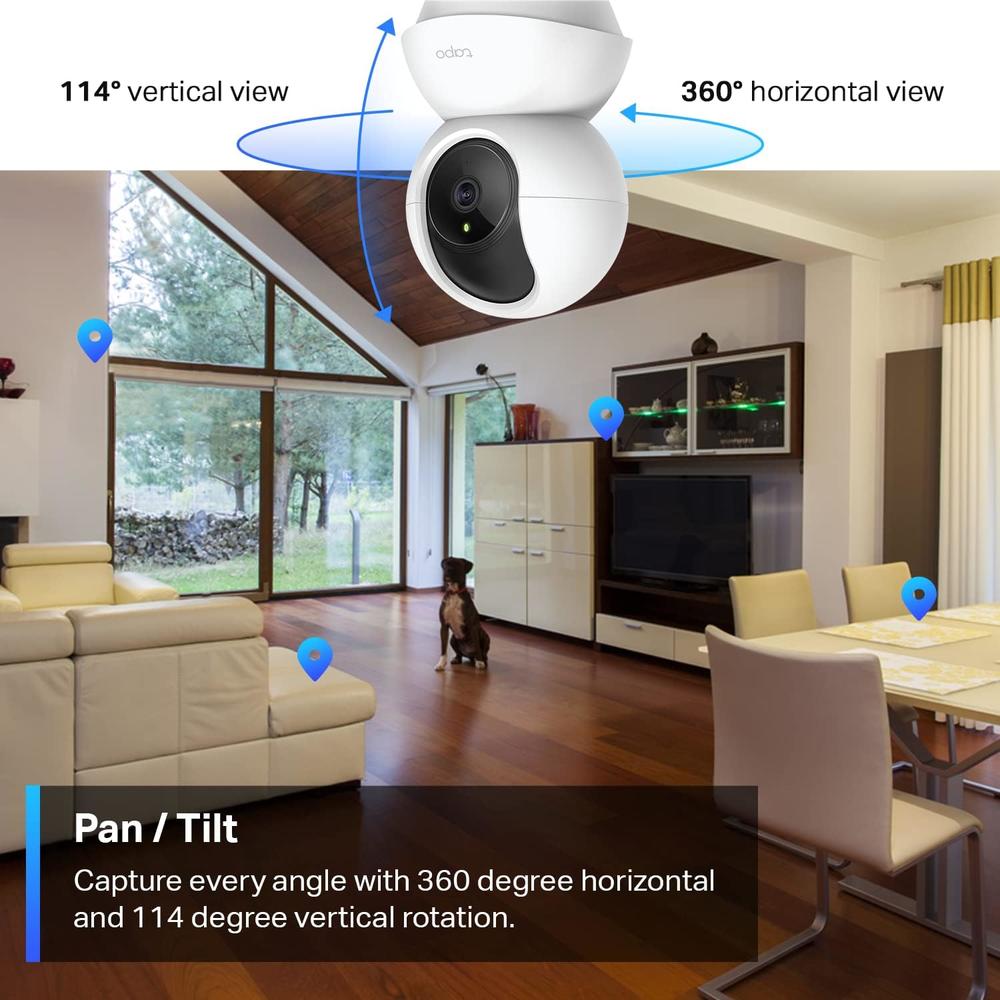 TP-Link Tapo 2K Pan/Tilt Security Camera for Baby Monitor, Dog Camera w/ Motion Detection, 2-Way Audio, Siren, Night Vision, Cloud