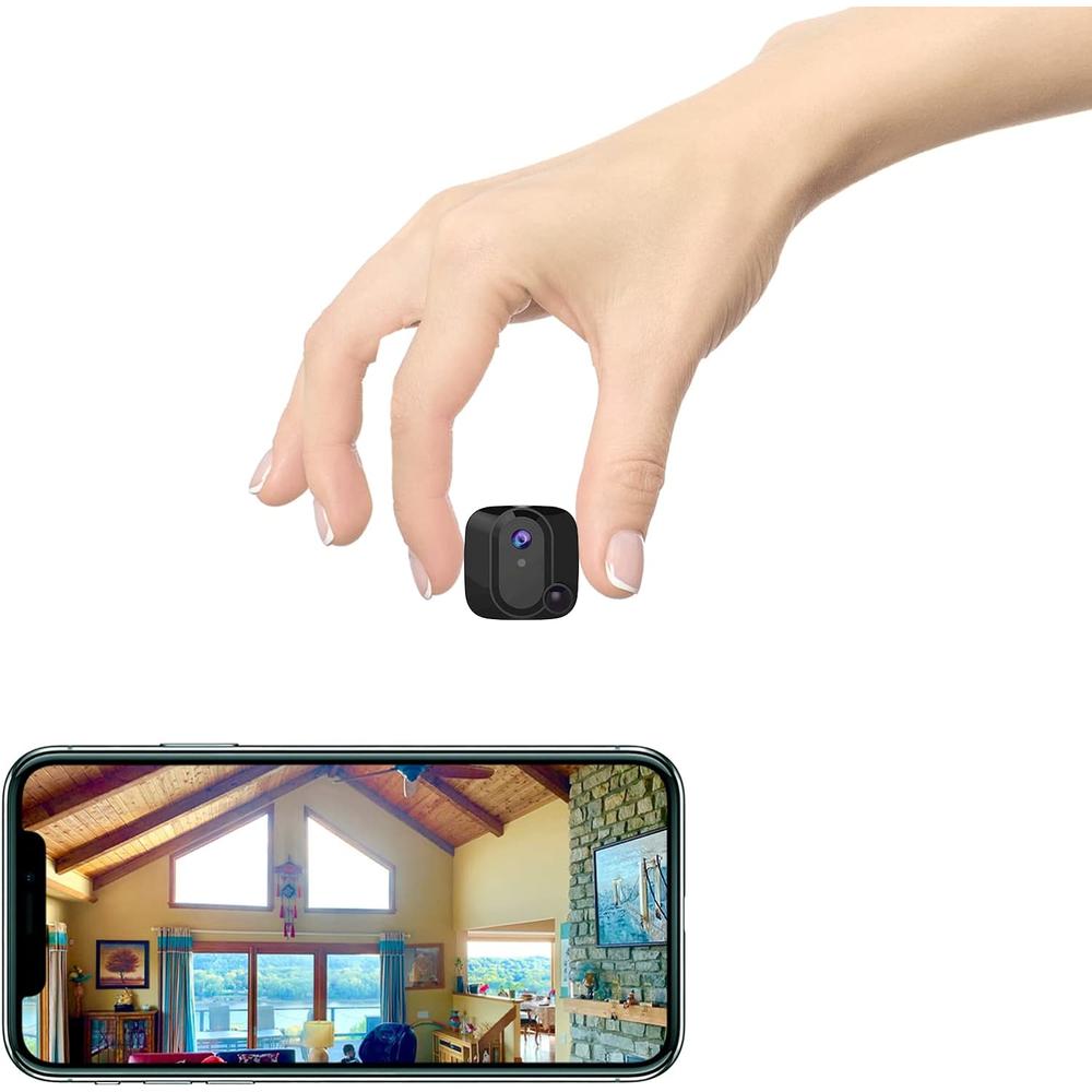 baxeer Mini Spy Hidden Camera 4K WiFi Nanny Cam Wireless PIR Small Home Security Cameras with Live Feed 100 Days Standby Motion Detect