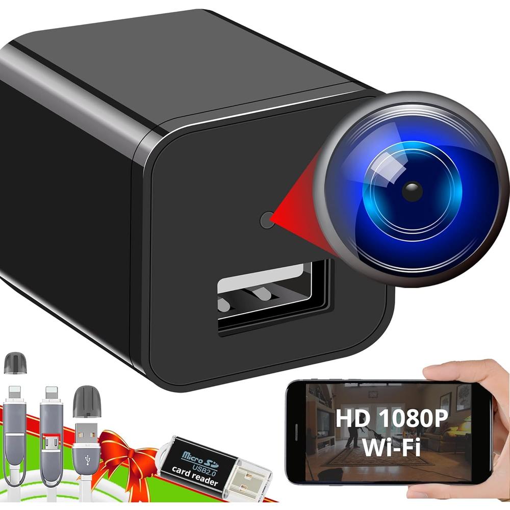 Alpha Tech Spy Camera Wireless Hidden WiFi Camera with Remote View - HD 1080P - Spy Camera Charger - Spy Camera Wireless - USB Hidden Came