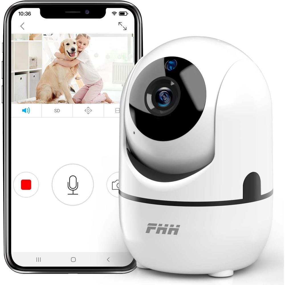 fhh Security Camera -  2K Cameras for Home Security with Night Vision, Two-Way Audio,Motion Detection, Phone APP,Remote Contol Indo