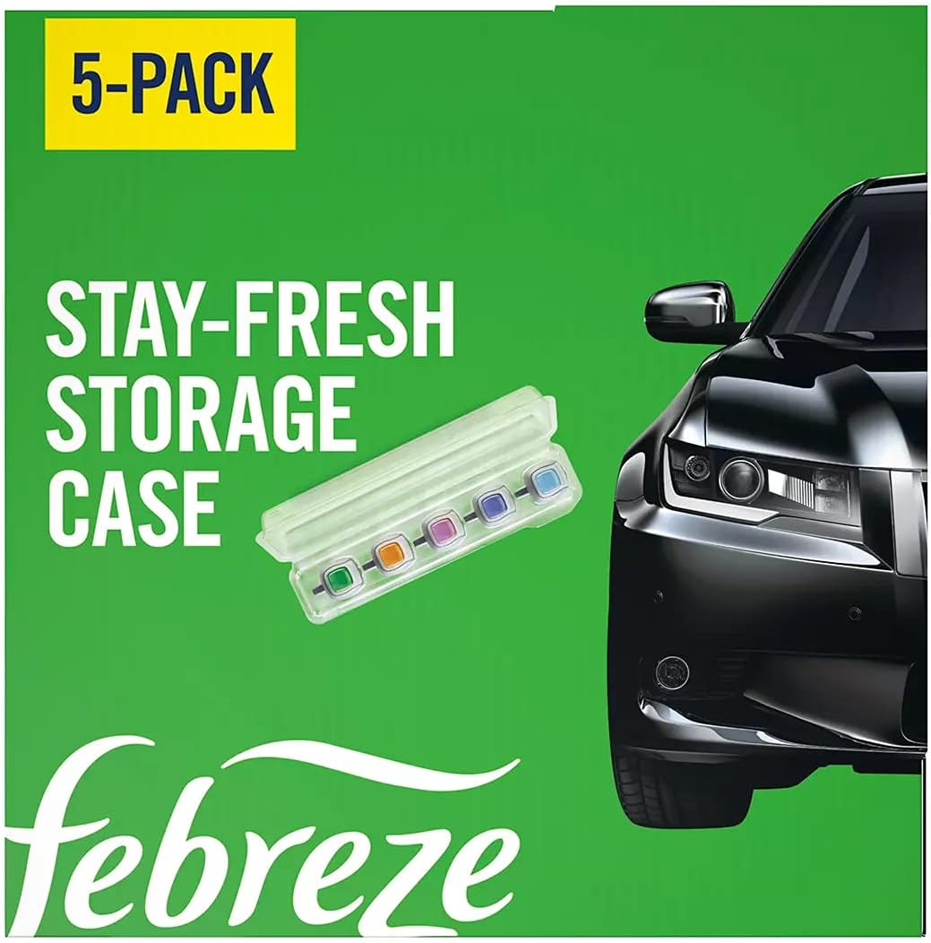 Febreze Car Air Freshener, Set of 5 Clips, Linen