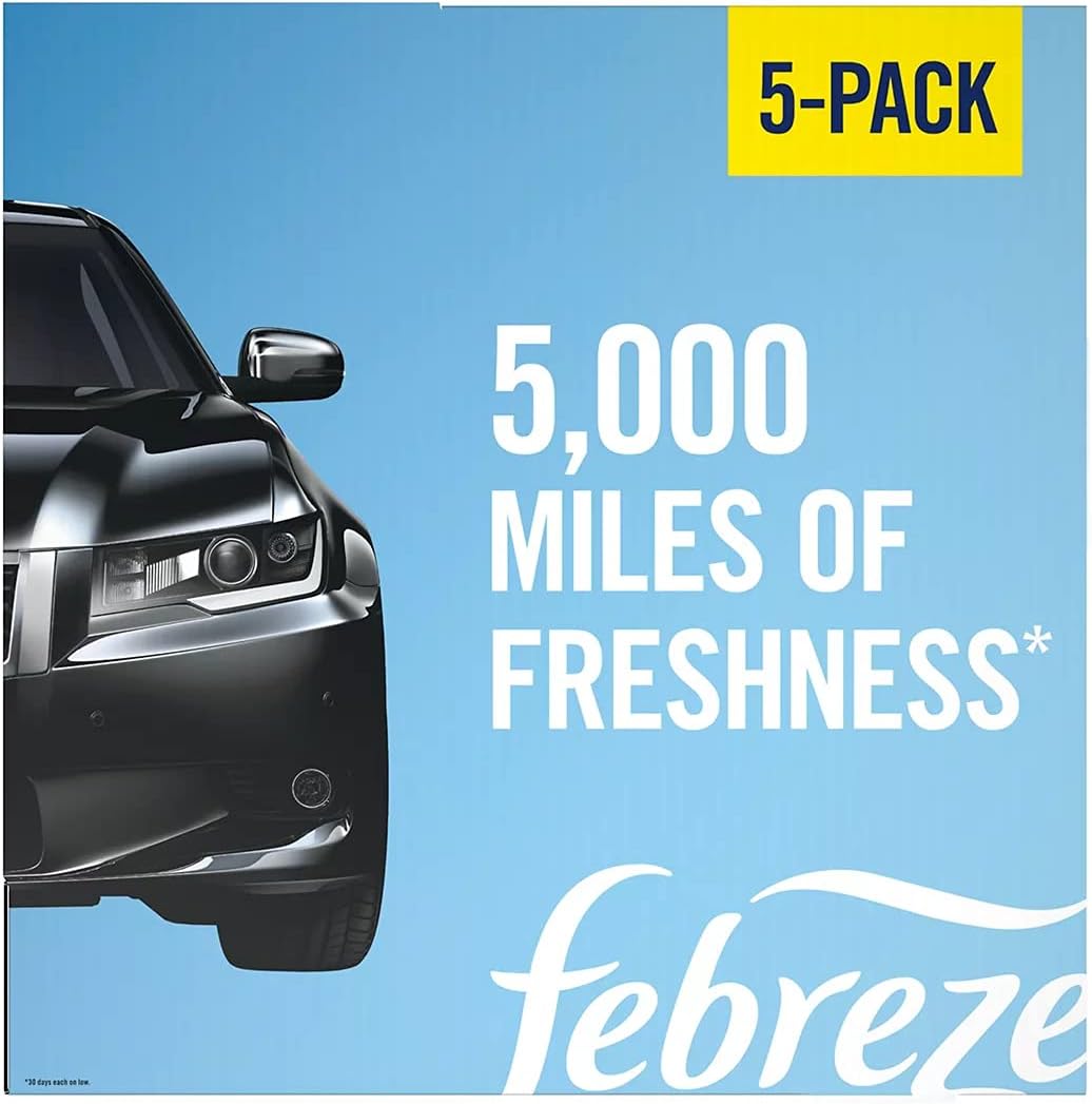 Febreze Car Air Freshener, Set of 5 Clips, Linen
