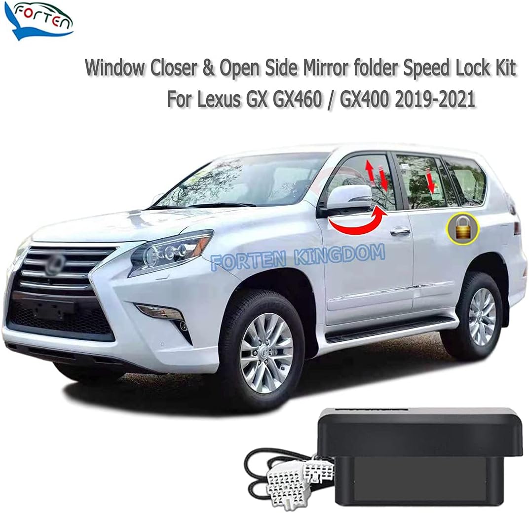 Generic Forten Kingdom OBD Car Auto Window Closer Open Side Mirror folder unfold and Speed Lock Kit For Lexus GX GX400 GX460 2020-2022