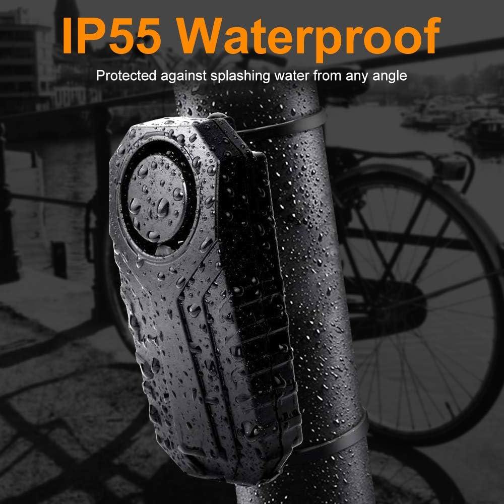Generic Onvian 113dB Wireless Anti-Theft Motorcycle Bike Alarm Waterproof Bicycle Security Alarm Vibration Motion Sensor with Orange Re