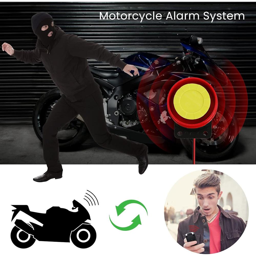 Generic ATFWEL Waterproof Motorcycle Alarm System 12V Motorcycle Anti-Theft Alarm Security System Remote Control Horn Alarm Warner Adju