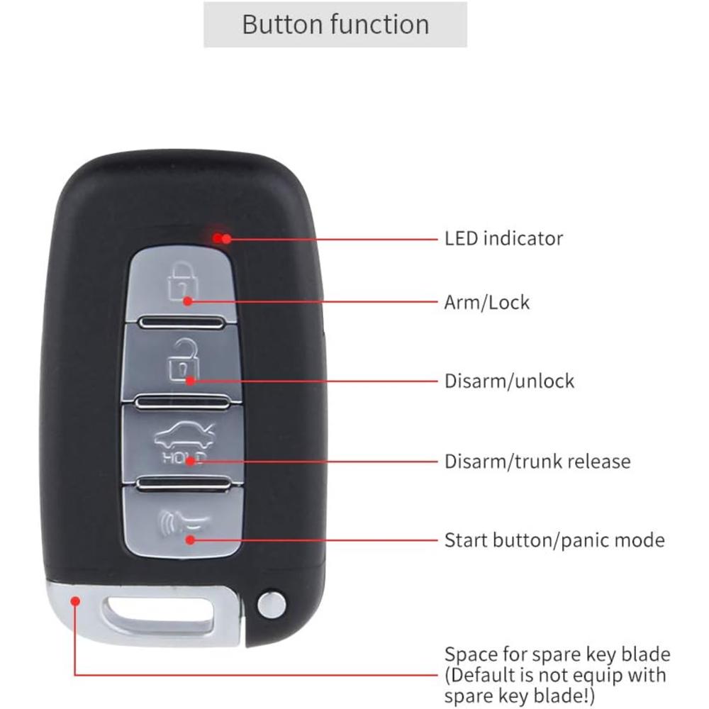Generic EASYGUARD EC003N-K-1 PKE Car Alarm System Proximity Lock Unlock Push Button Start Remote Engine Start Keyless Go System DC12V