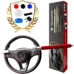Tevlaphee Steering Wheel Lock for Cars,Wheel Lock,Vehicle Anti-Theft Lock,Adjustable Length Clamp Double Hook Universal Fit Emergency Ham