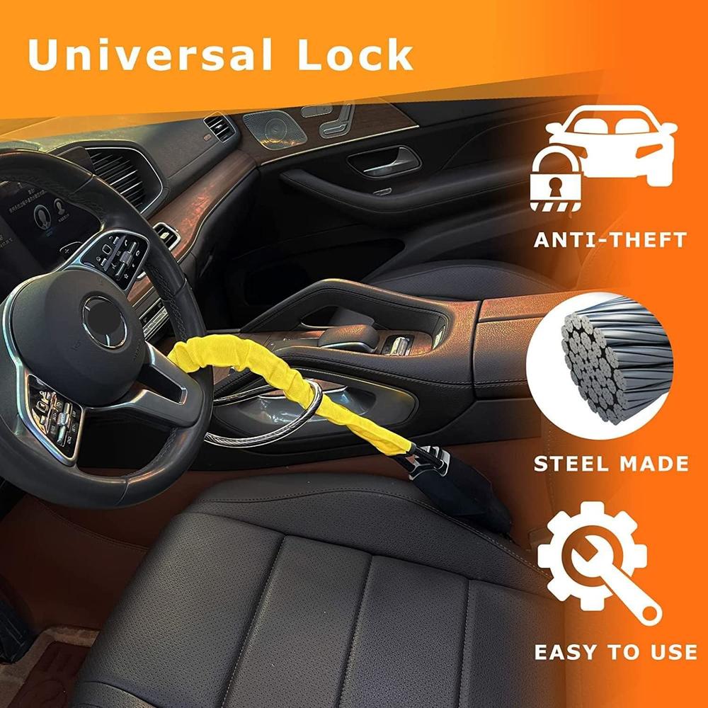 YUFANYA Steering Wheel Lock Seat Belt Lock,Anti Theft Car Security Device Car Lock Car Theft Prevention with 2 Keys,Universal Locks for