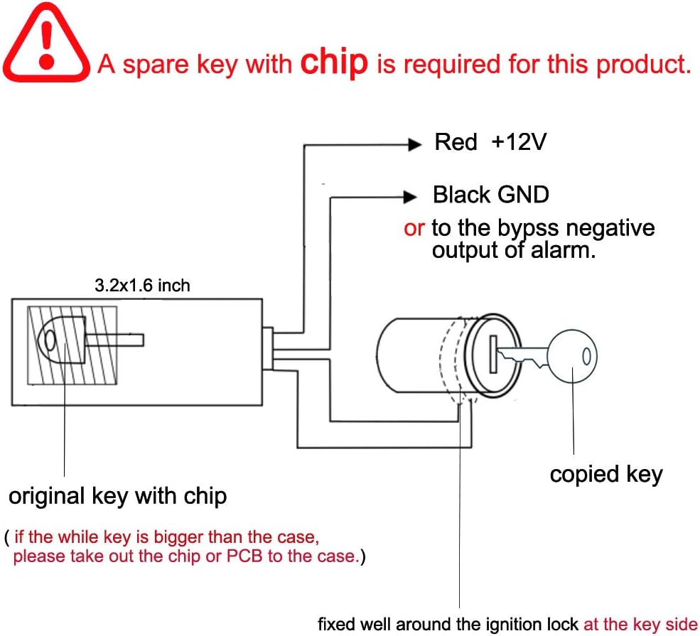BANVIE Car Immobilizer Transponder Bypass Module for Chip Key (a Spare chip Key is Required ! only for chip Key, not fit for Other Imm