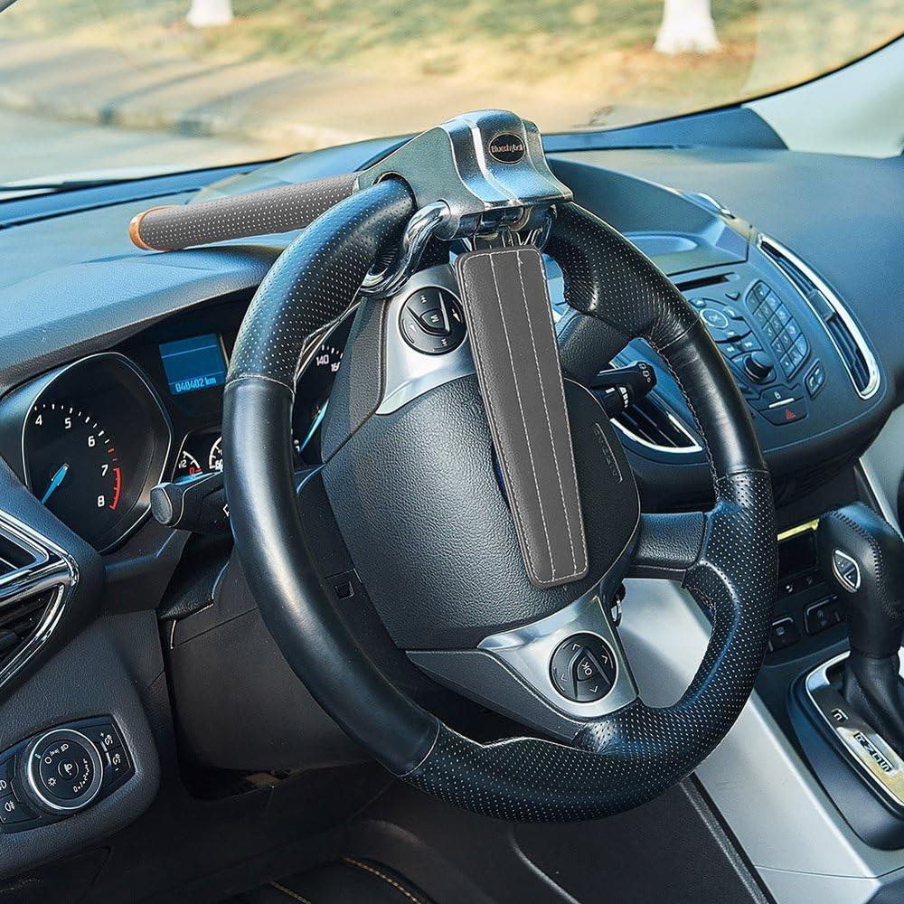 Blueshyhall Car Steering Wheel Lock,Anti-Theft Locking Devices for Auto Car Vehicle Truck SUV,Grey