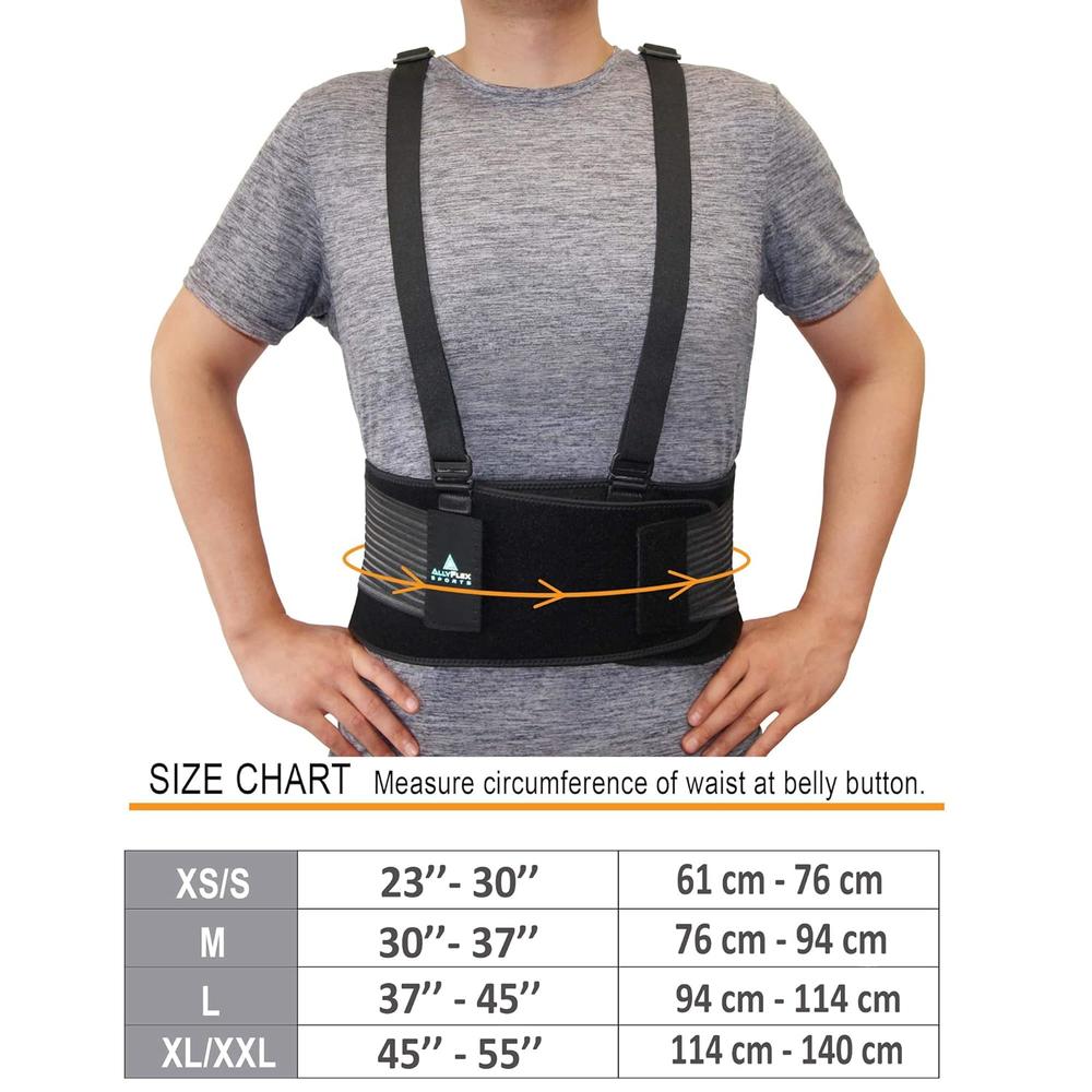 Generic AllyFlex Sports&#194;&#174; Back Brace For Lifting Work Y-shape Suspenders Safety Belt With Dual 3D Lumbar Support Reli