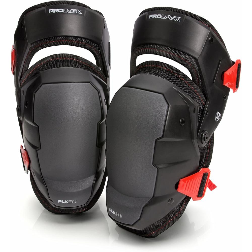 Prolock Impact-Absorbing Gel Knee Pads with Thigh Stabilization, Ideal for Flooring/Roofing, Adjustable (1 pair)