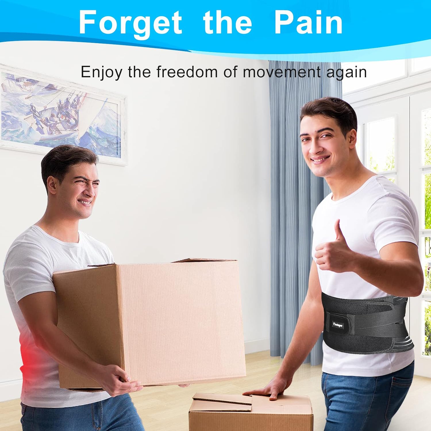Generic 2022 Upgrade Back Brace for Men Women Lower Back Pain Relief with 7 Stays and Removable Lumbar Pad - Breathable Air Mesh Anti-s