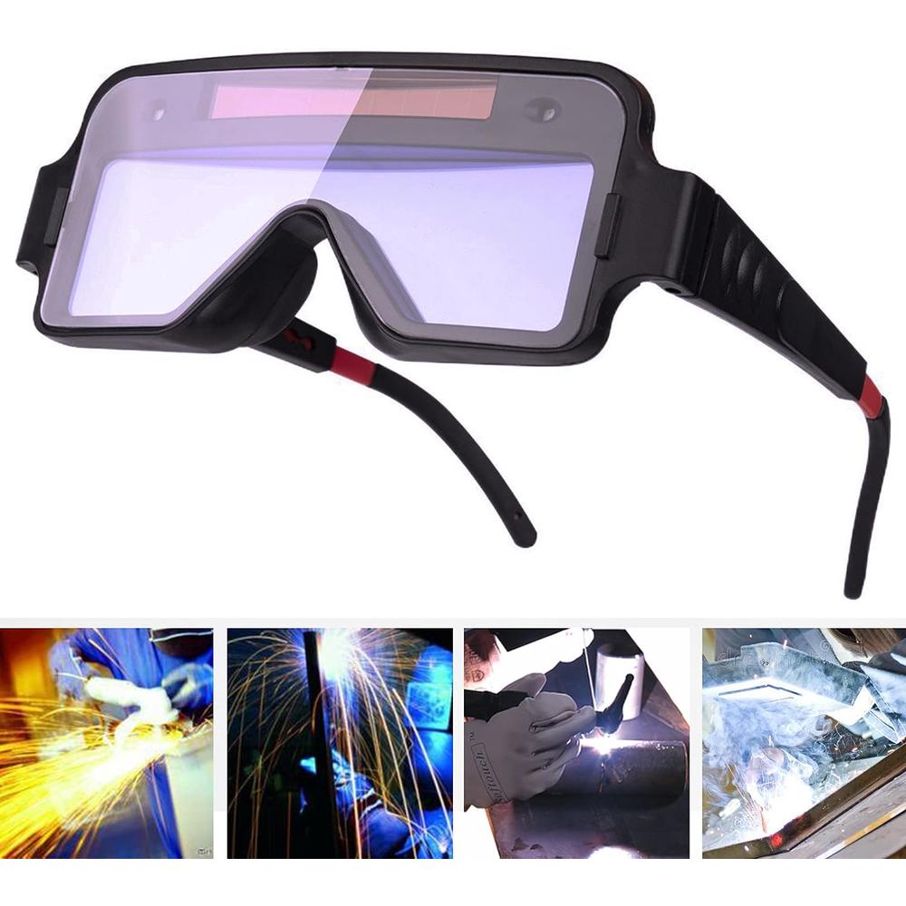 Generic Welding Goggles Auto Darkening,Solar Auto Darkening Welding Glasses Over Glasses Mask Helmet, Welder Safety Eye Protection PC G