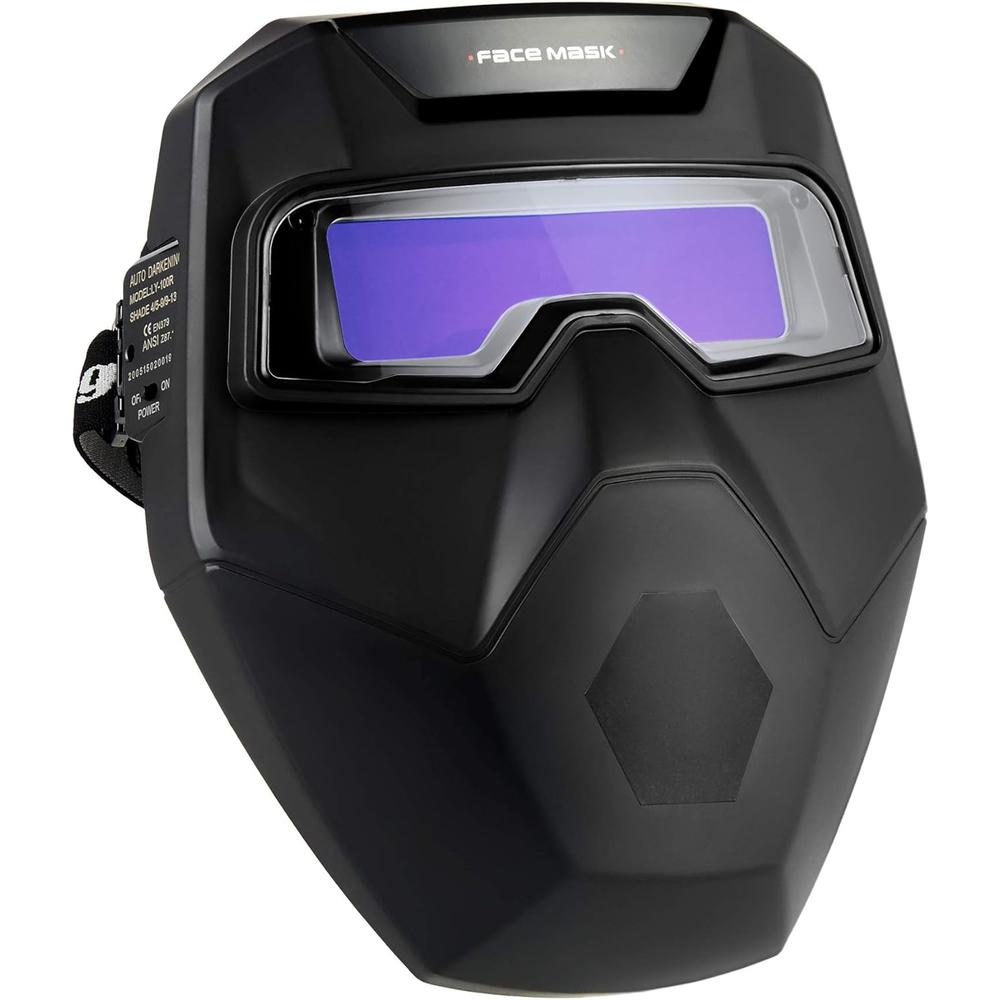 CREWORKS Auto Darkening Welding Goggles with 2 Arc Sensors and Face Shield, Welder Face Mask with Eye Shield, Self Tinting Welding Helme