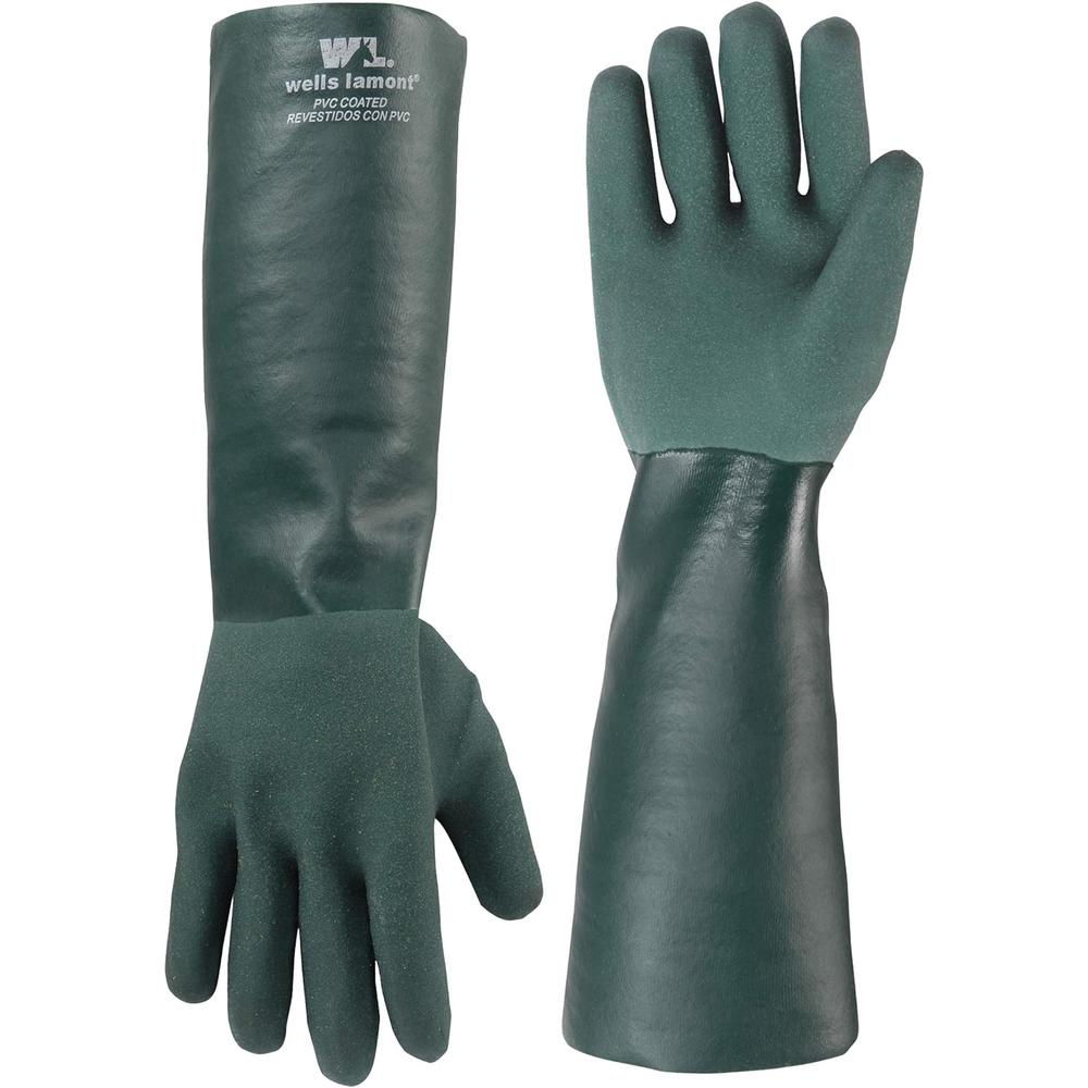 Wells Lamont unisex adult 18 Inch Chemical Gloves, Green, 2 Count Pack of 1 US