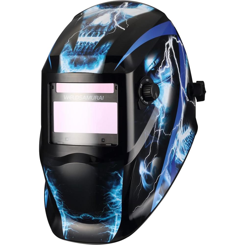 WELDSAMURAI Auto Darkening Welding Helmet, True Color Solar Power Welding Hood, 4 Arc Sensor Wide Shade 4/5-8/9-13 Welder Mask