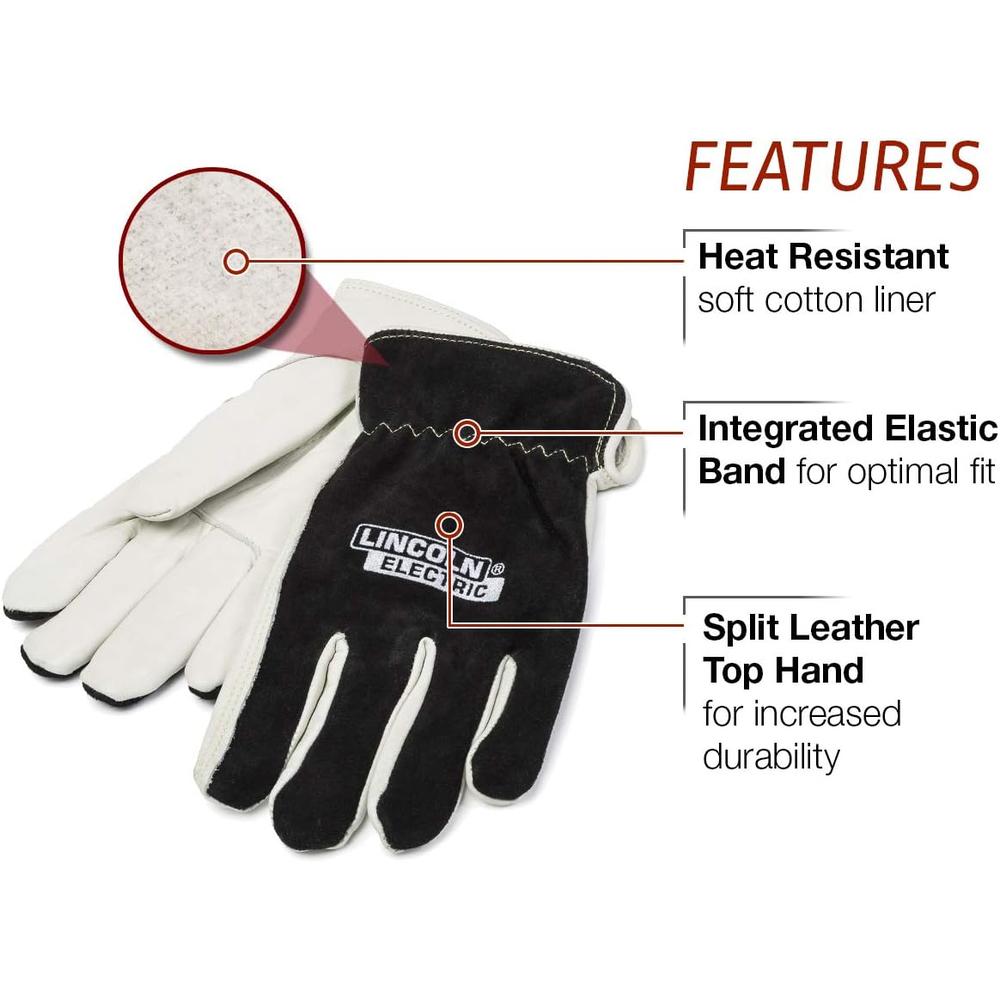 Lincoln Electric Welders Leather Drivers Gloves | Top Grain