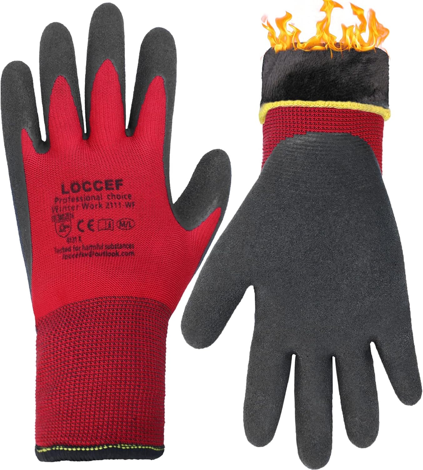Generic Loccef 2 Pairs Winter Work Gloves for Men and Women