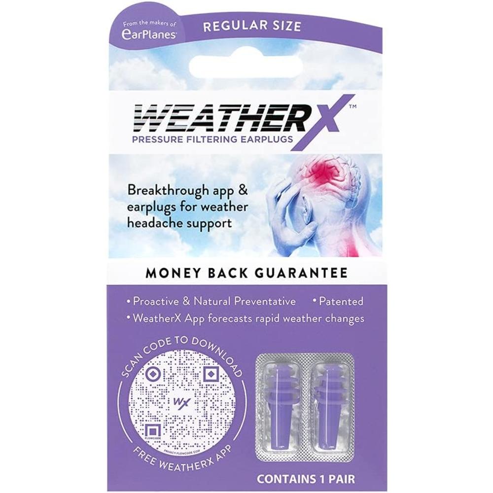 Generic WeatherX Headache Prevention&#226;&#128;&#147; Pressure Filtering Earplug for Shifts in Barometric Weather Pressure