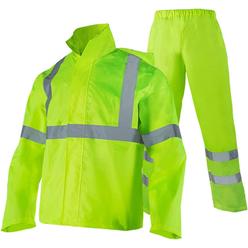 Generic FONIRRA Hi Vis Safety Rainsuit for Men Waterproof Yellow Reflective Class 3 Rain Jacket Gear Pants(L/XL)