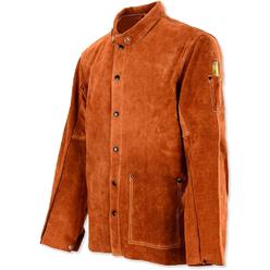 Generic Leather Welding Work Jacket QeeLink - Flame-Resistant Heavy Duty Split Cowhide Leather Welder Jackets for Men