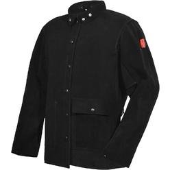 Generic Black Leather Welding Jacket, Heavy Duty FR Split Cowhide Leather Work Safety Jackets, Welder Jackets for Men